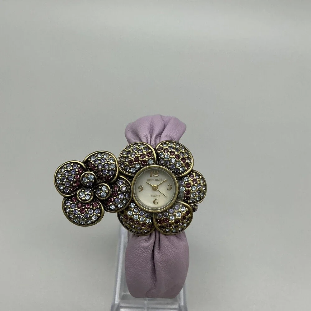 Heidi Daus Petal Profusion Women Watch 34mm Hidden MOP Crystal New Battery
